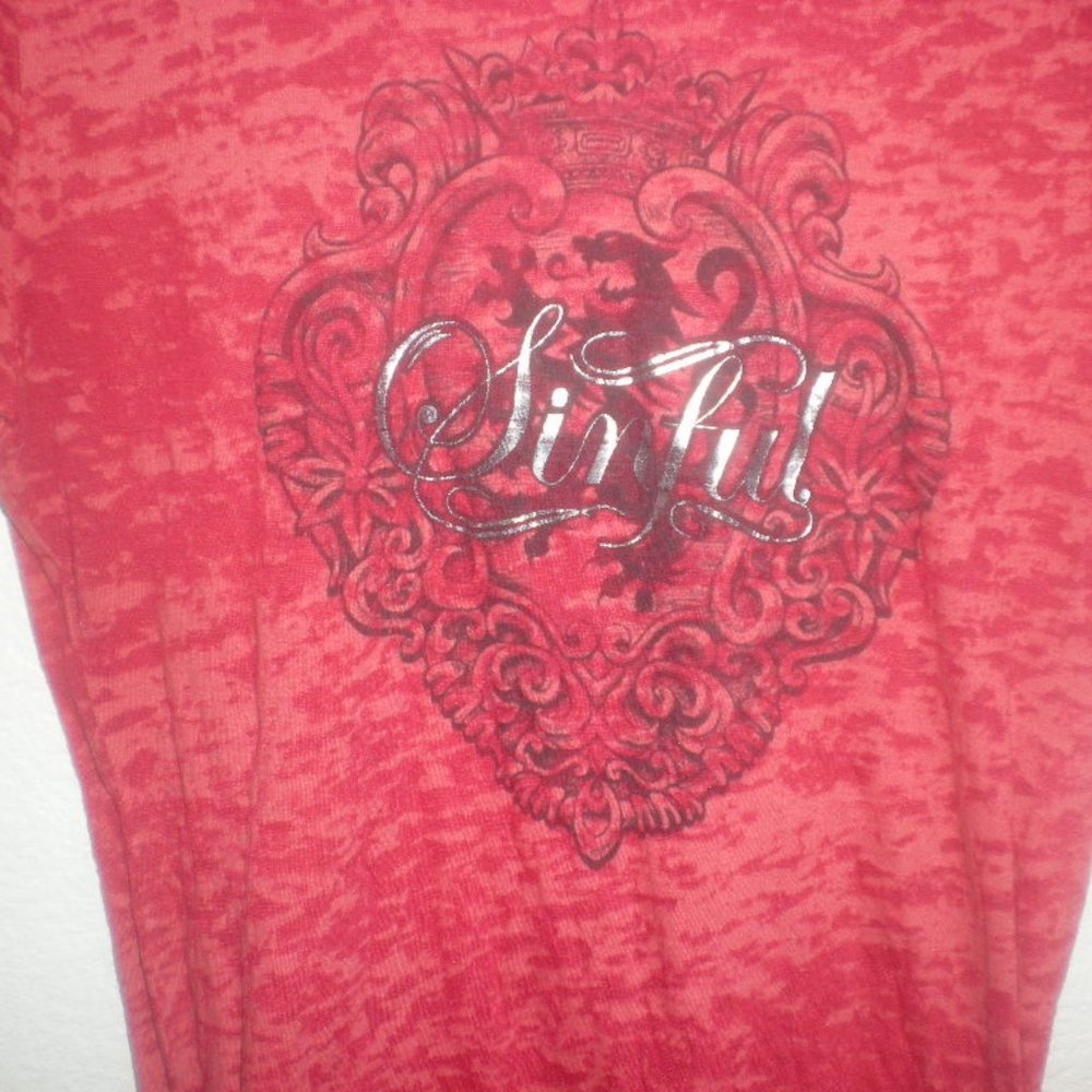 SINFUL  Brand  T-Shirt  Top   Red   Size Small  NWOT